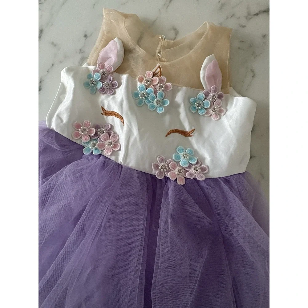 Unicorn Princess Purple Dress Up Costume/ Halloween Kids Size 5-6